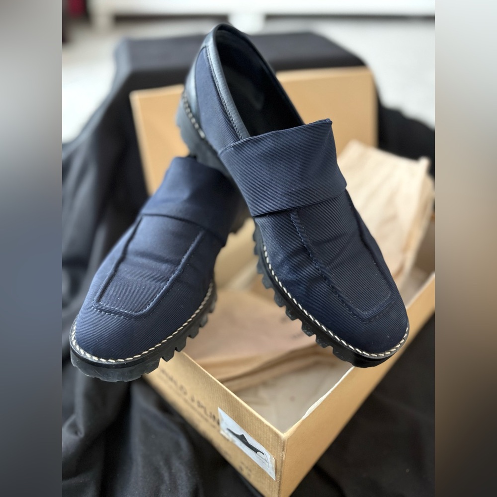 Donald J. Pliner Navy Slip-On Loafers